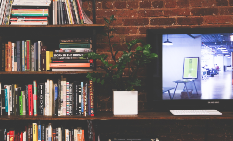 old library and old Tv